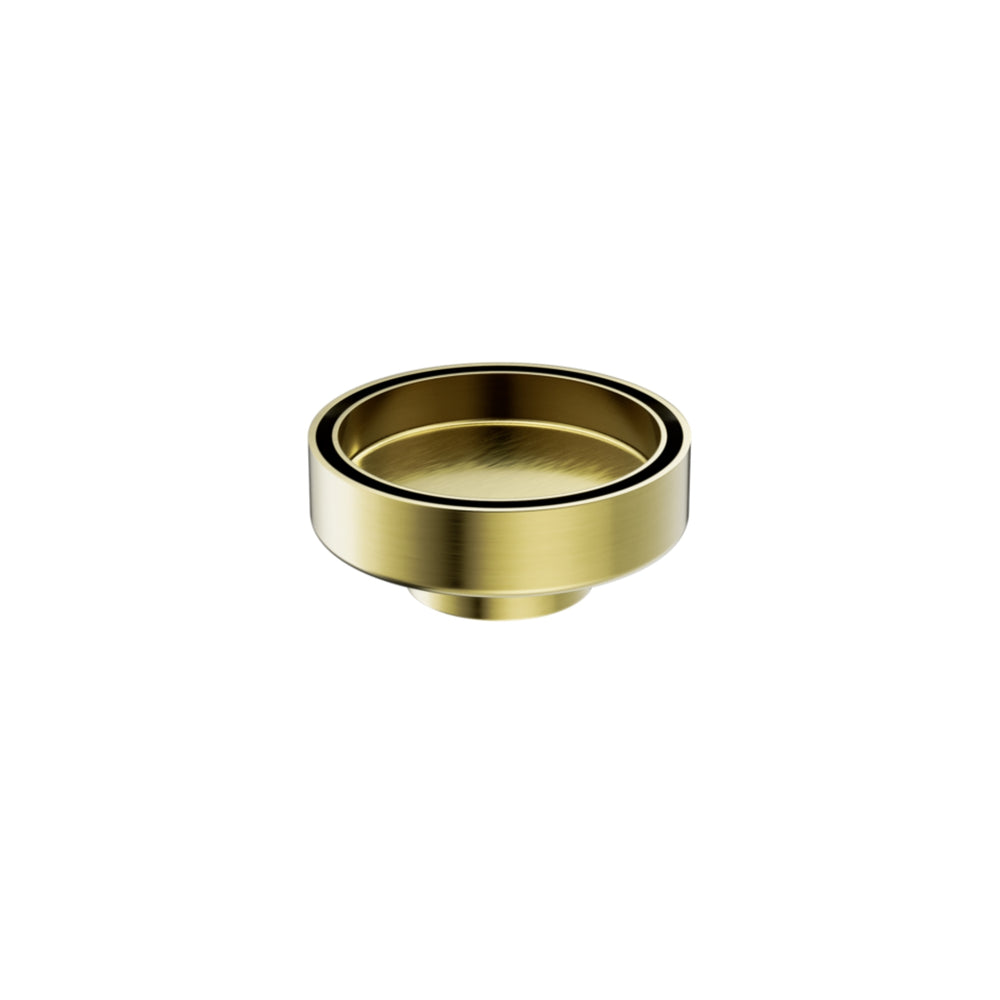 NERO TILE INSERT FLOOR WASTE ROUND BRUSHED GOLD 100MM