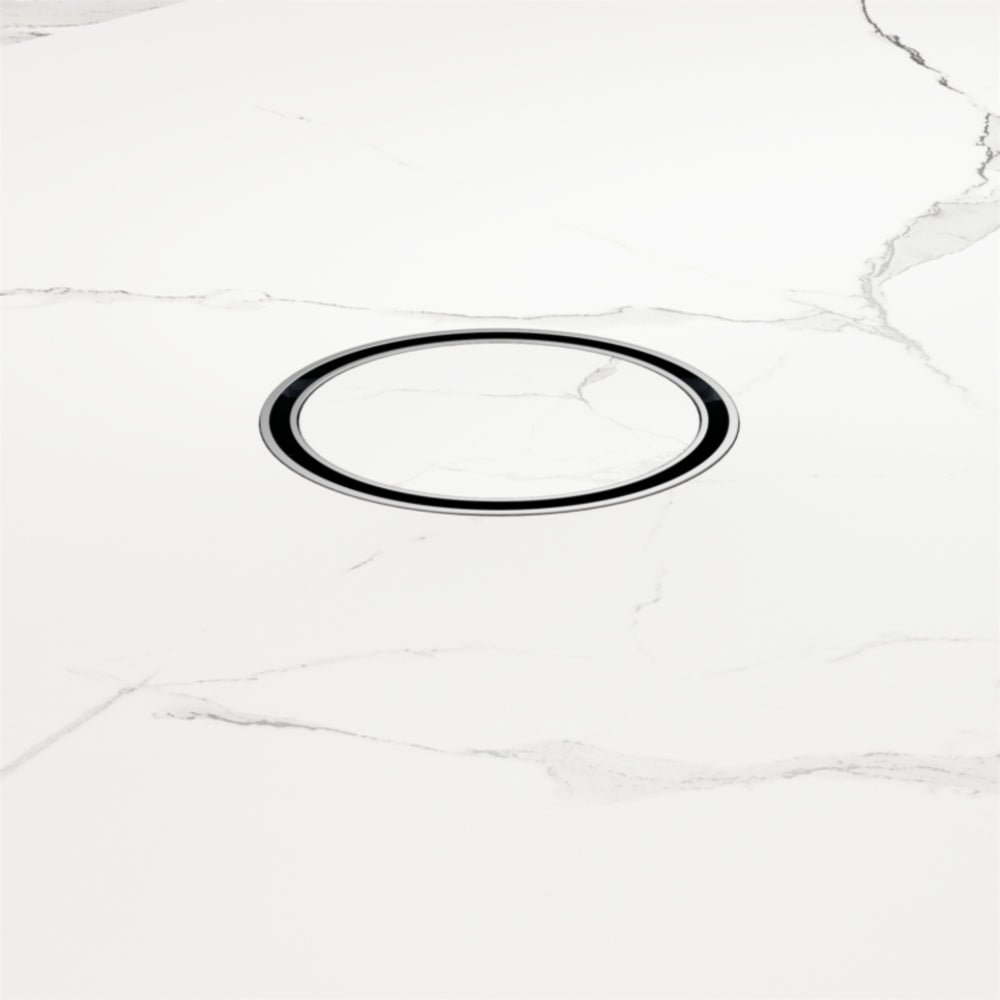NERO TILE INSERT FLOOR WASTE ROUND BRUSHED NICKEL 100MM