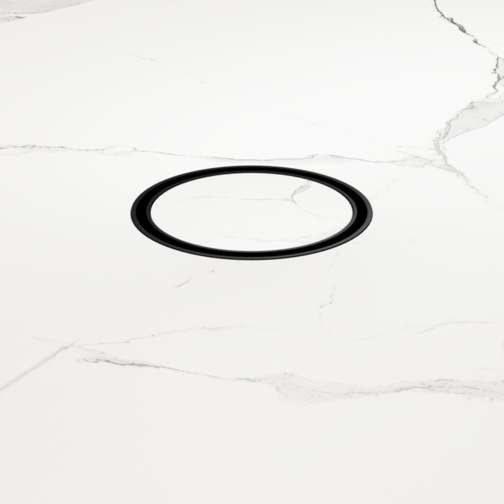 NERO TILE INSERT FLOOR WASTE ROUND MATTE BLACK 100MM