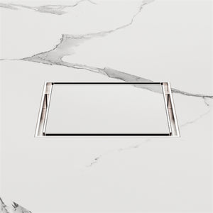 NERO SQUARE TILE INSERT FLOOR WASTE BRUSHED NICKEL 130MM