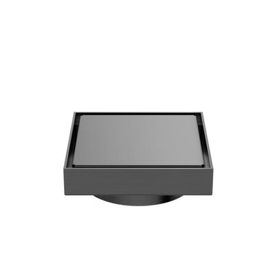 NERO SQUARE TILE INSERT FLOOR WASTE GUN METAL 130MM