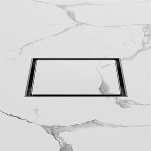 NERO SQUARE TILE INSERT FLOOR WASTE MATTE BLACK 130MM