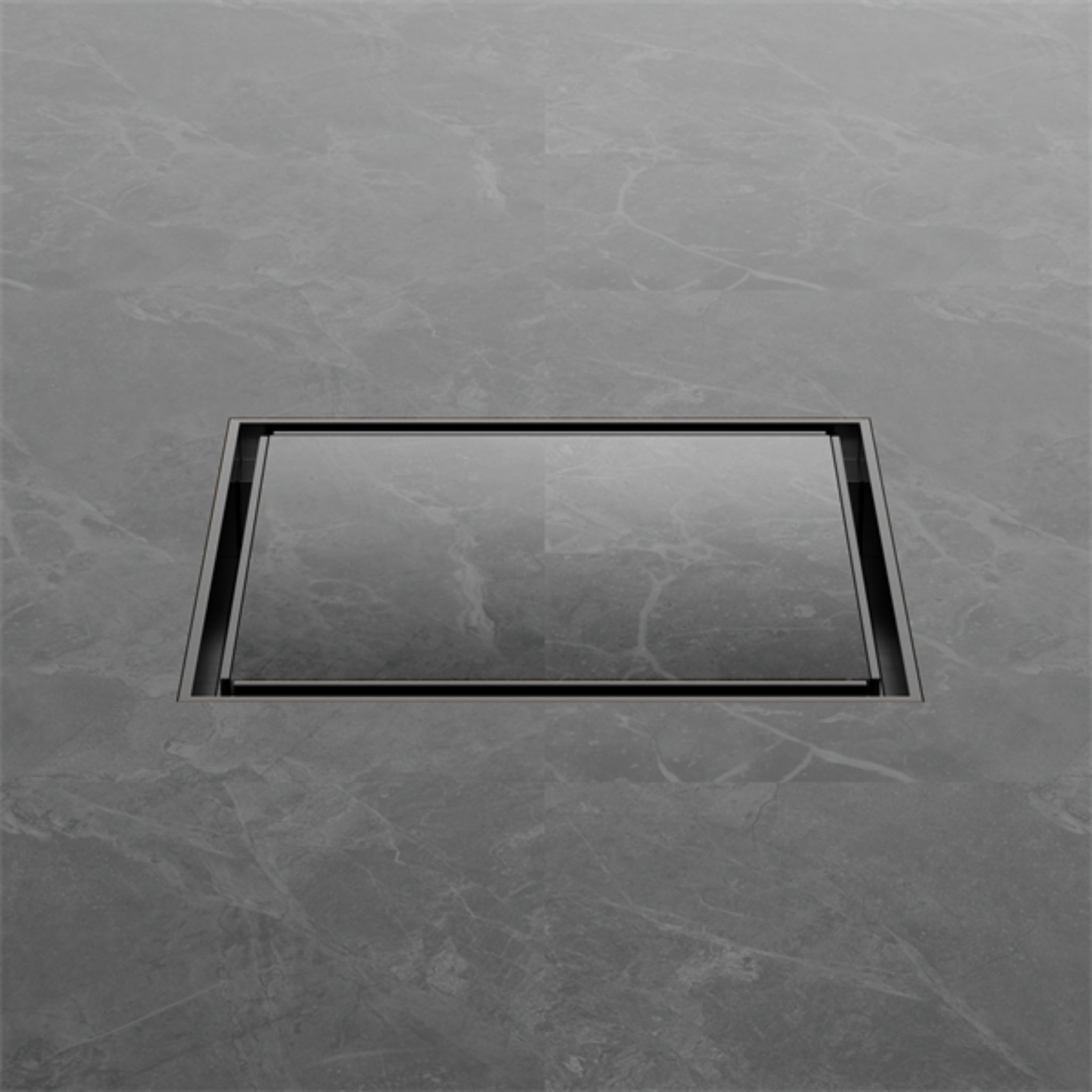 NERO SQUARE TILE INSERT FLOOR WASTE GUN METAL 130MM