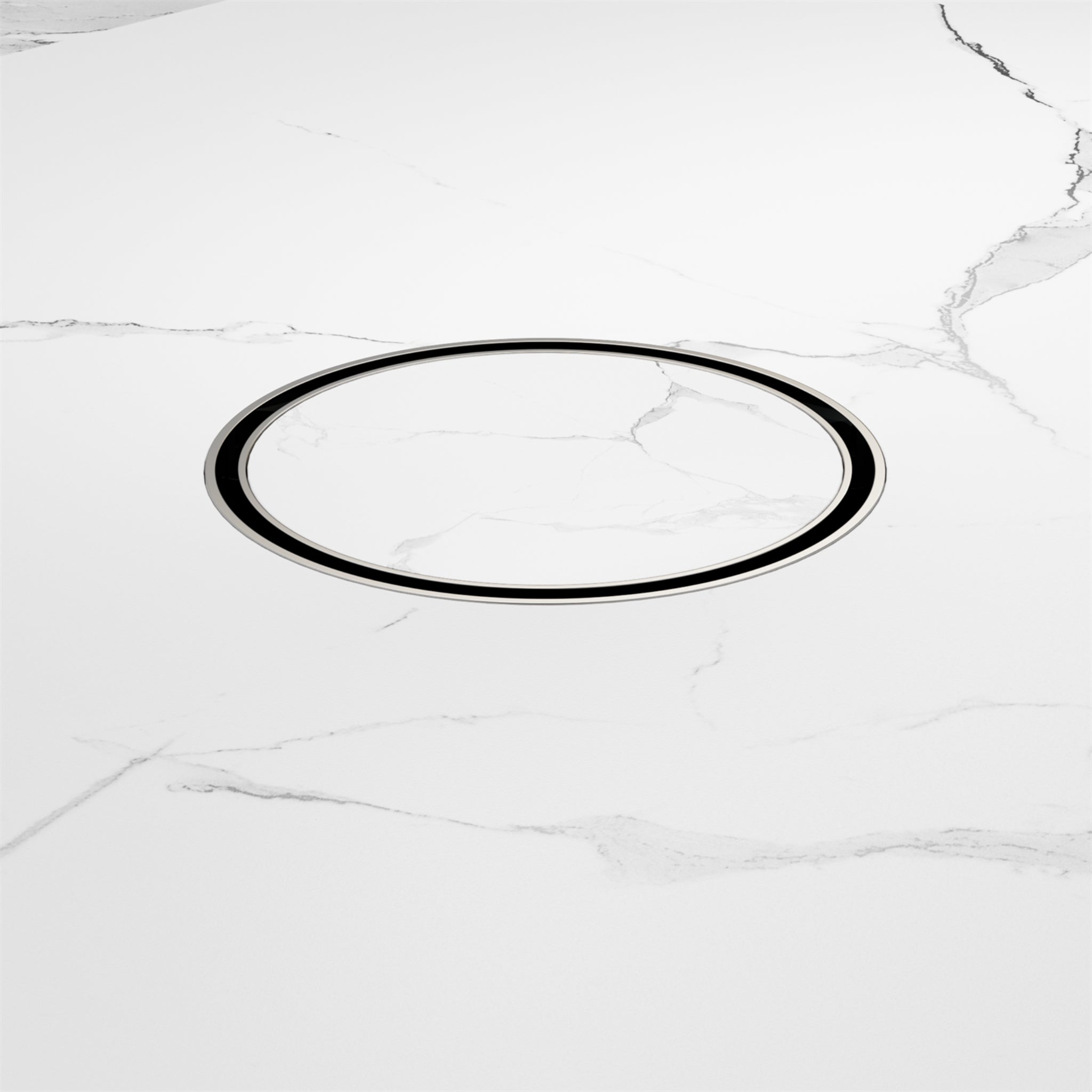 NERO TILE INSERT FLOOR WASTE 130MM BRUSHED NICKEL