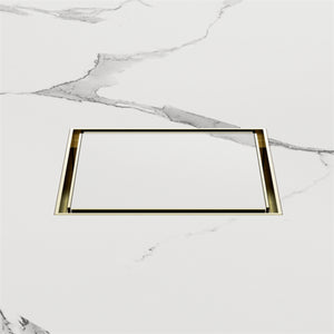 NERO TILE INSERT FLOOR WASTE 100MM BRUSHED GOLD