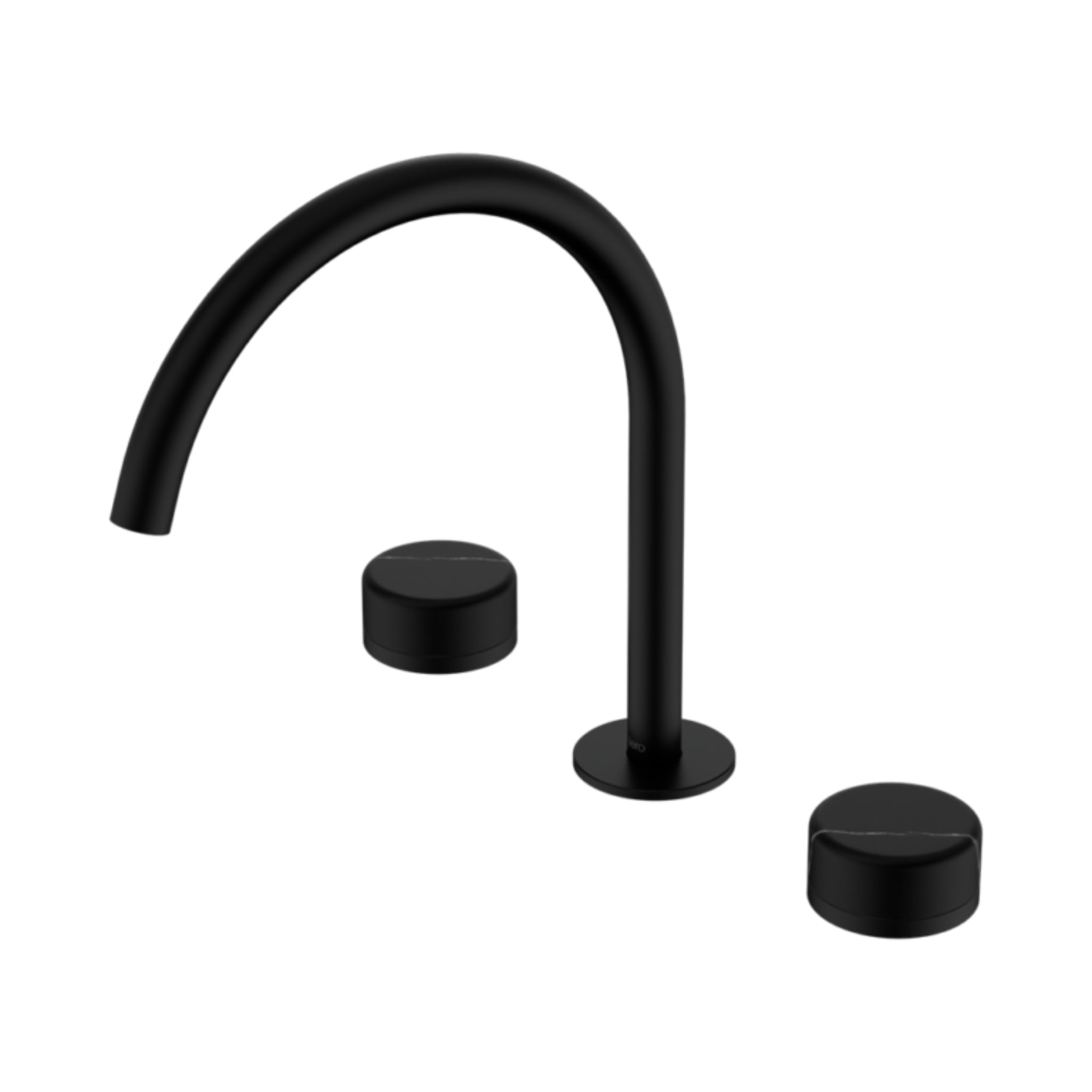 NERO SERENITY BATH/KITCHEN SET ARC SPOUT WITH MARQUINA BLACK HANDLE 260MM MATTE BLACK