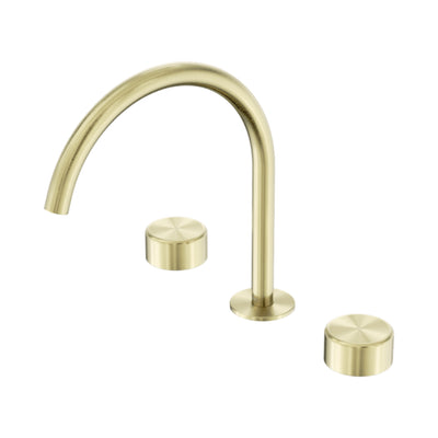 NERO SERENITY BATH/KITCHEN SET ARC SPOUT WITH METAL HANDLE 260MM BRUSHED GOLD