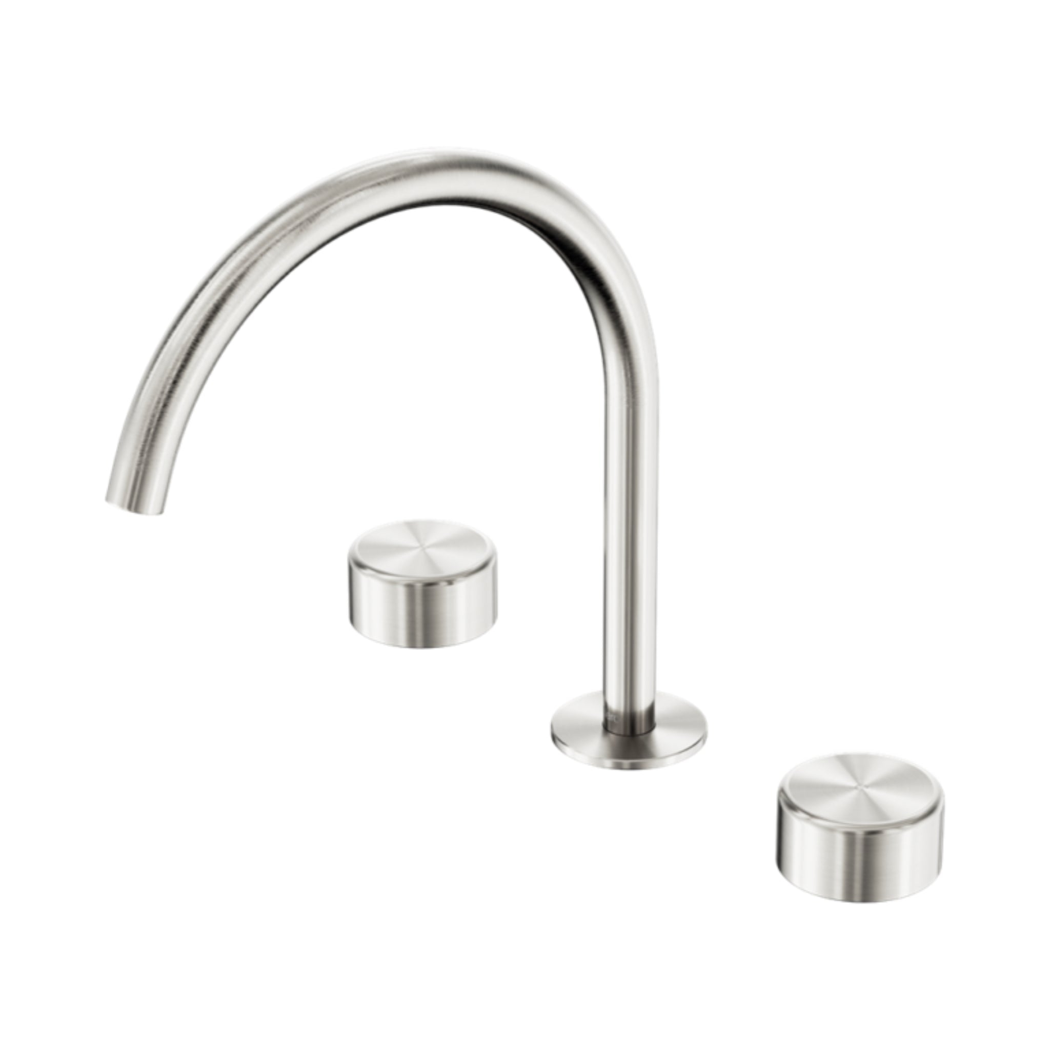 NERO SERENITY BATH/KITCHEN SET ARC SPOUT WITH METAL HANDLE 260MM BRUSHED NICKEL