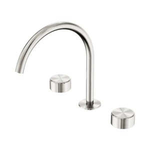 NERO SERENITY BATH/KITCHEN SET ARC SPOUT WITH METAL HANDLE 260MM BRUSHED NICKEL