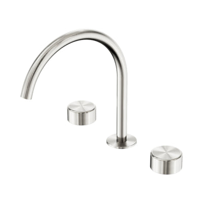 NERO SERENITY BATH/KITCHEN SET ARC SPOUT WITH METAL HANDLE 260MM BRUSHED NICKEL