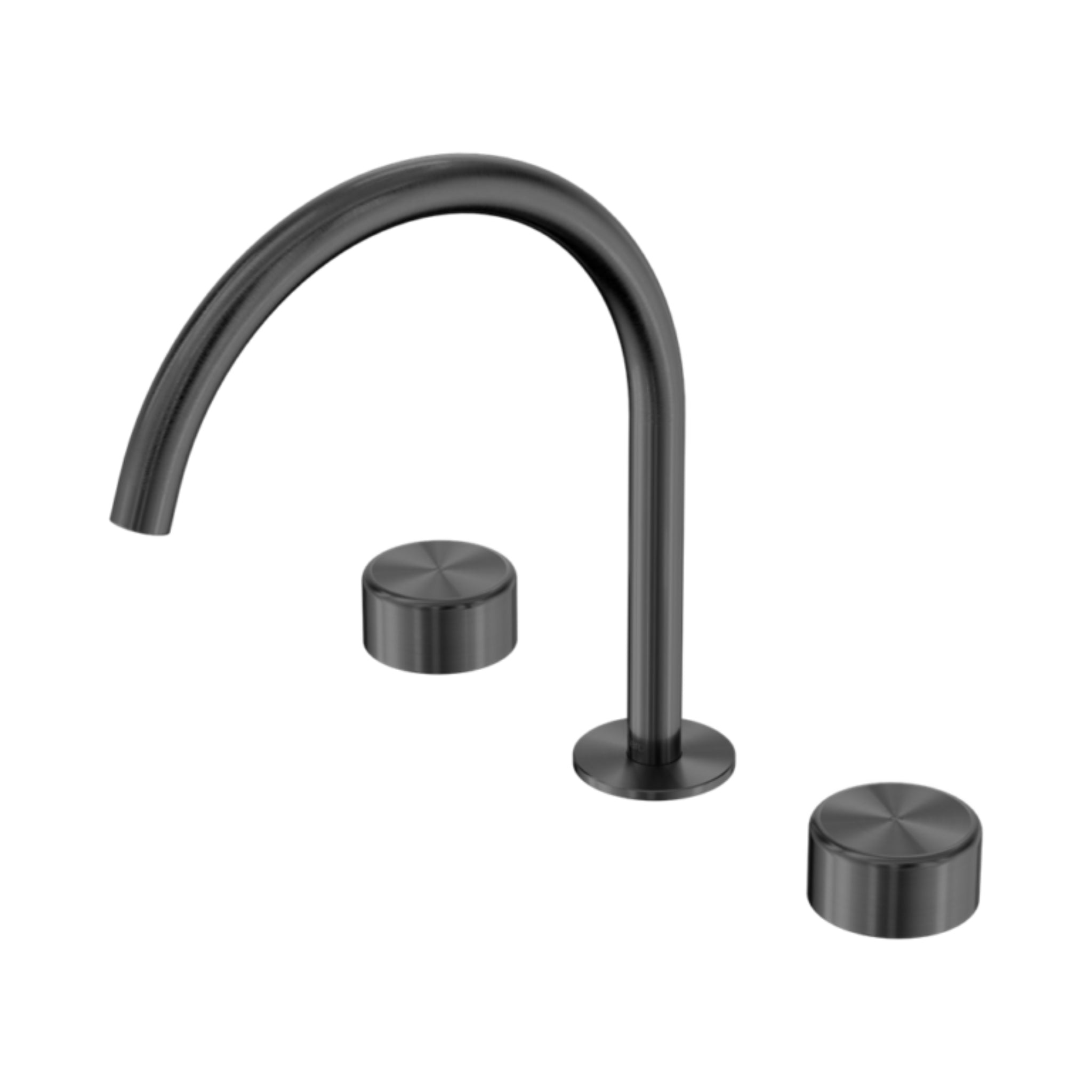 NERO SERENITY BATH/KITCHEN SET ARC SPOUT WITH METAL HANDLE 260MM GUN METAL
