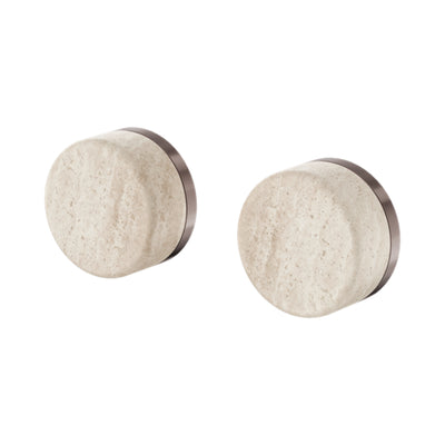 NERO SERENITY WALL TOP ASSEMBLY WITH ROME TRAVERTINE HANDLE BRUSHED BRONZE