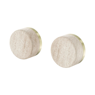 NERO SERENITY WALL TOP ASSEMBLY WITH ROME TRAVERTINE HANDLE BRUSHED GOLD