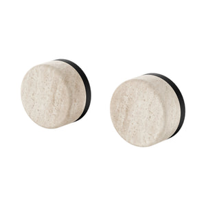 NERO SERENITY WALL TOP ASSEMBLY WITH ROME TRAVERTINE HANDLE MATTE BLACK