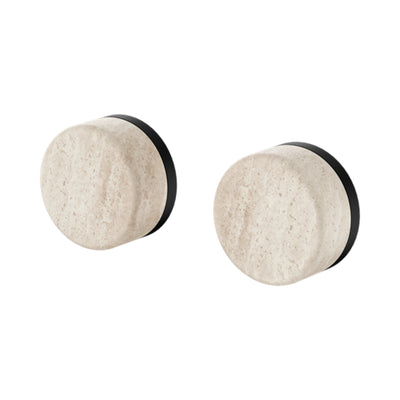 NERO SERENITY WALL TOP ASSEMBLY WITH ROME TRAVERTINE HANDLE MATTE BLACK