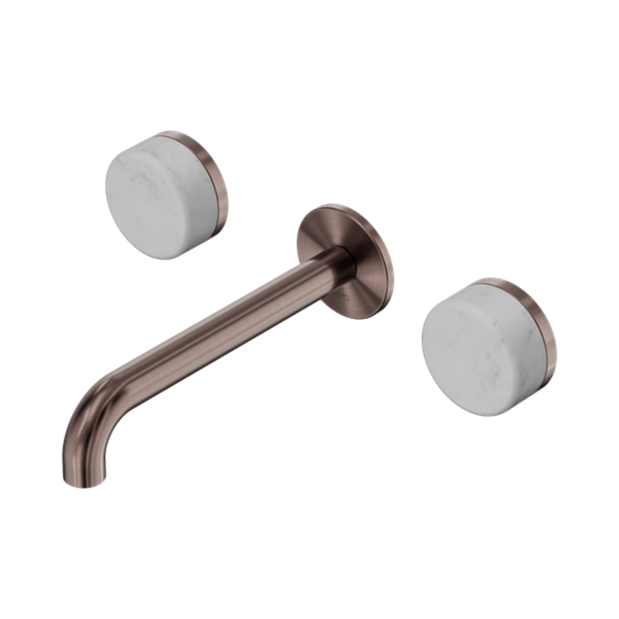 NERO SERENITY WALL BASIN SET SPOUT WITH CARRARA HANDLE BRUSHED BRONZE (AVAILABLE IN 160MM, 185MM AND 220MM)