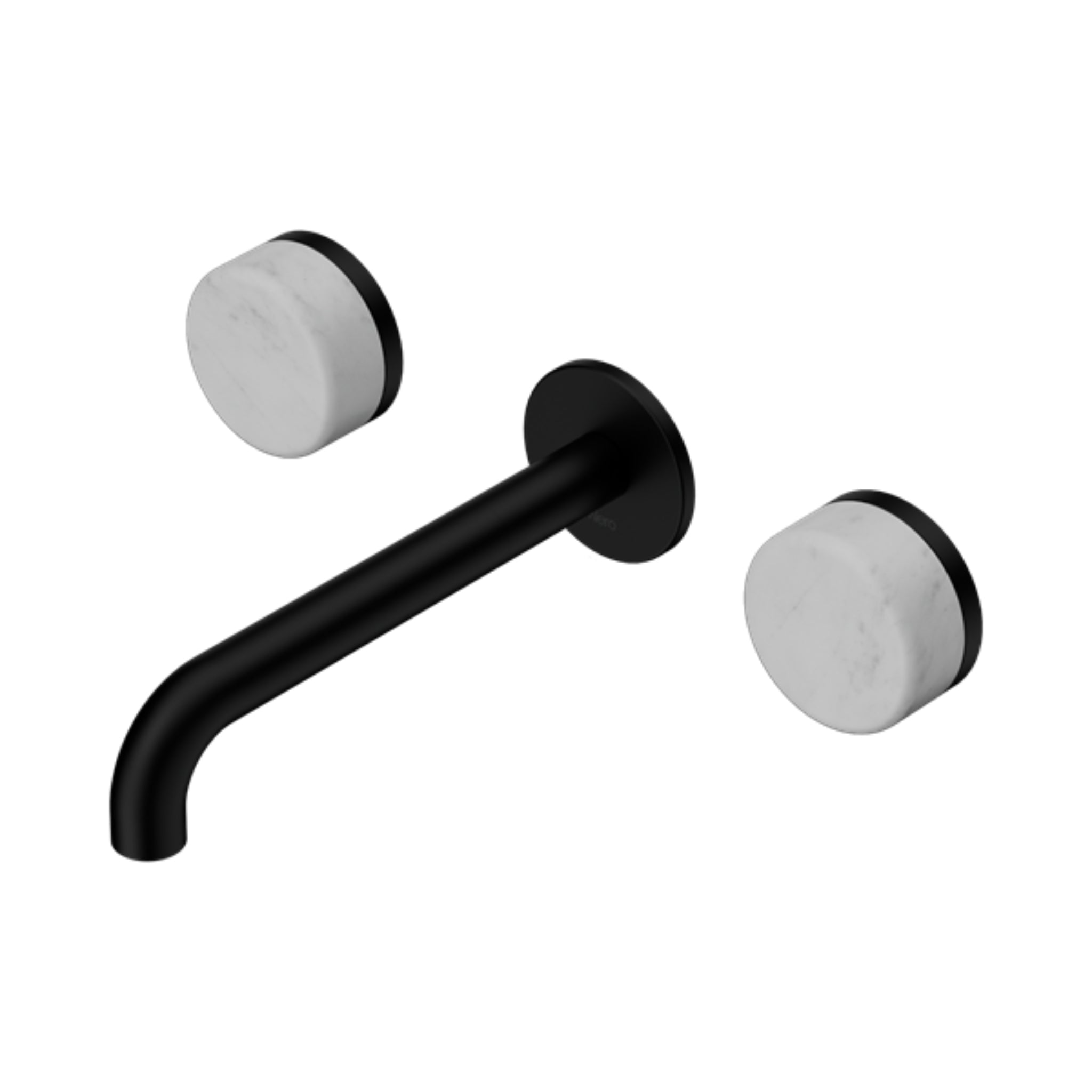 NERO SERENITY WALL BASIN SET SPOUT WITH CARRARA HANDLE MATTE BLACK (AVAILABLE IN 160MM, 185MM AND 220MM)