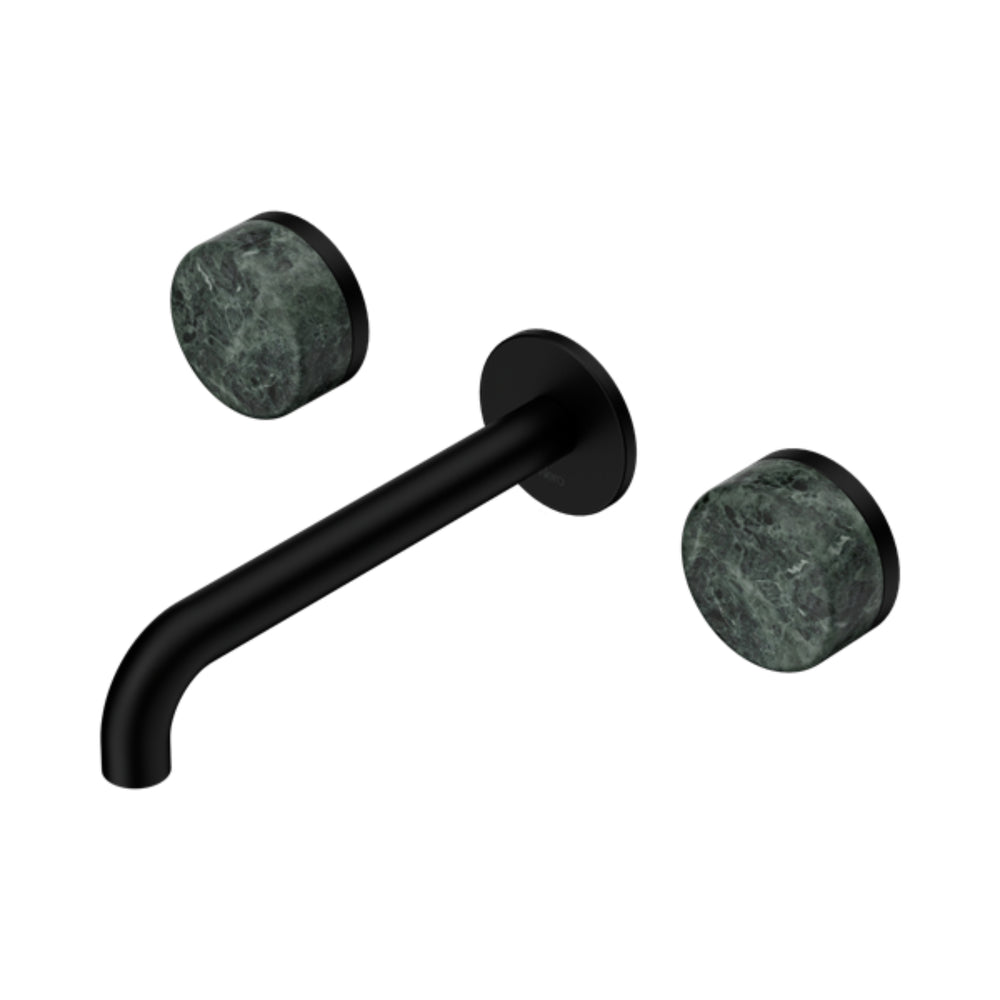 NERO SERENITY WALL BASIN SET SPOUT WITH VERDE ALPI HANDLE MATTE BLACK (AVAILABLE IN 160MM, 185MM AND 220MM)