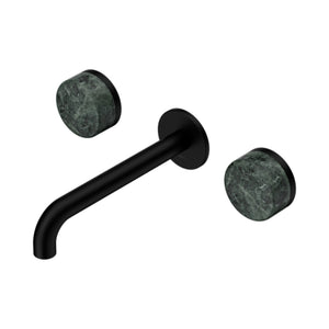 NERO SERENITY WALL BASIN SET SPOUT WITH VERDE ALPI HANDLE MATTE BLACK (AVAILABLE IN 160MM, 185MM AND 220MM)