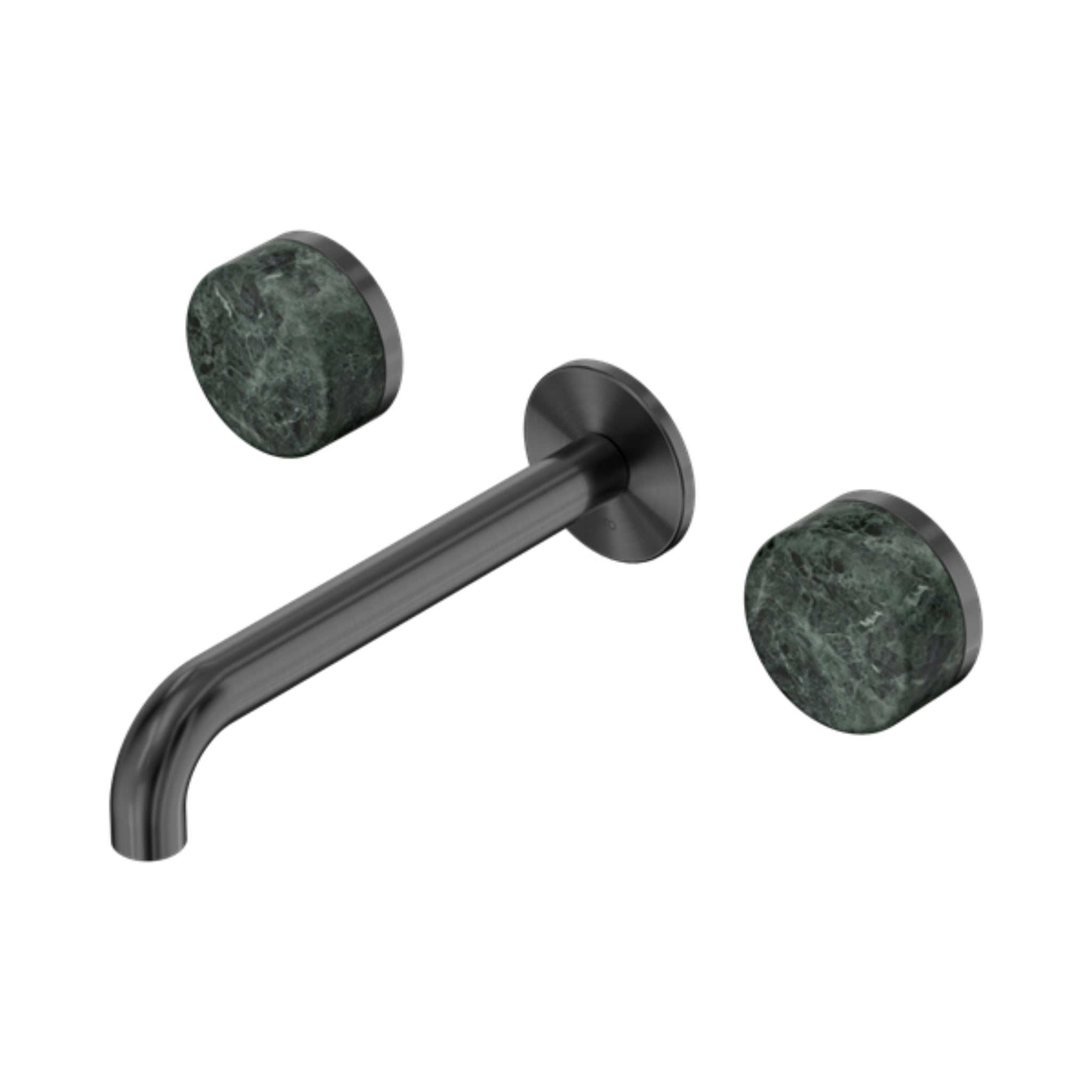 NERO SERENITY WALL BASIN SET SPOUT WITH VERDE ALPI HANDLE GUN METAL (AVAILABLE IN 160MM, 185MM AND 220MM)