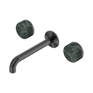 NERO SERENITY WALL BASIN SET SPOUT WITH VERDE ALPI HANDLE GUN METAL (AVAILABLE IN 160MM, 185MM AND 220MM)