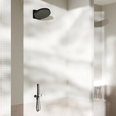 NERO SERENITY WALL SHOWER HEAD 300MM MATTE BLACK