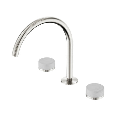 NERO SERENITY BATH/KITCHEN SET ARC SPOUT WITH CARRARA HANDLE 260MM BRUSHED NICKEL