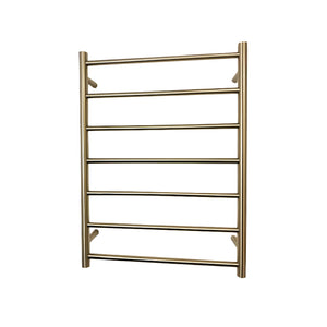 RADIANT HEATING 7-BARS ROUND HEATED TOWEL RAIL CLASSIC GOLD 600MM
