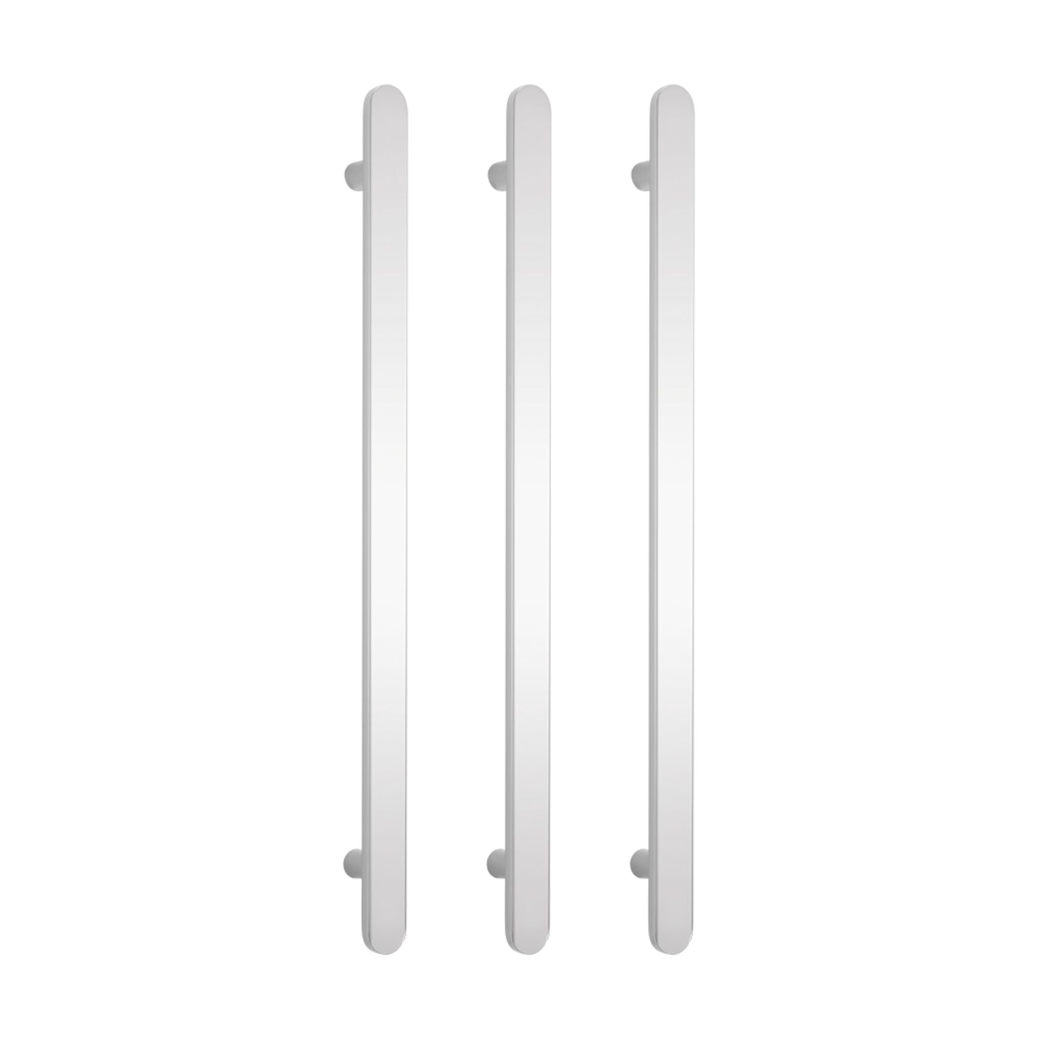 RADIANT HEATING NON-HEATED VERTICAL SINGLE TOWEL RAIL MIRROR POLISHED 930MM