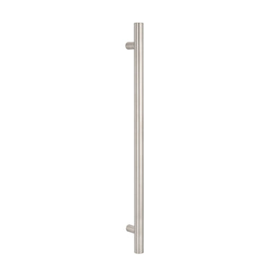RADIANT HEATING VERTICAL ROUND HEATED SINGLE TOWEL RAIL COOL BRUSHED NICKEL 950MM