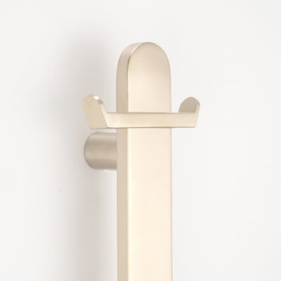 RADIANT HEATING RING HOOK FOR FLAT VERTICAL RAILS 100MM BRUSHED NICKEL