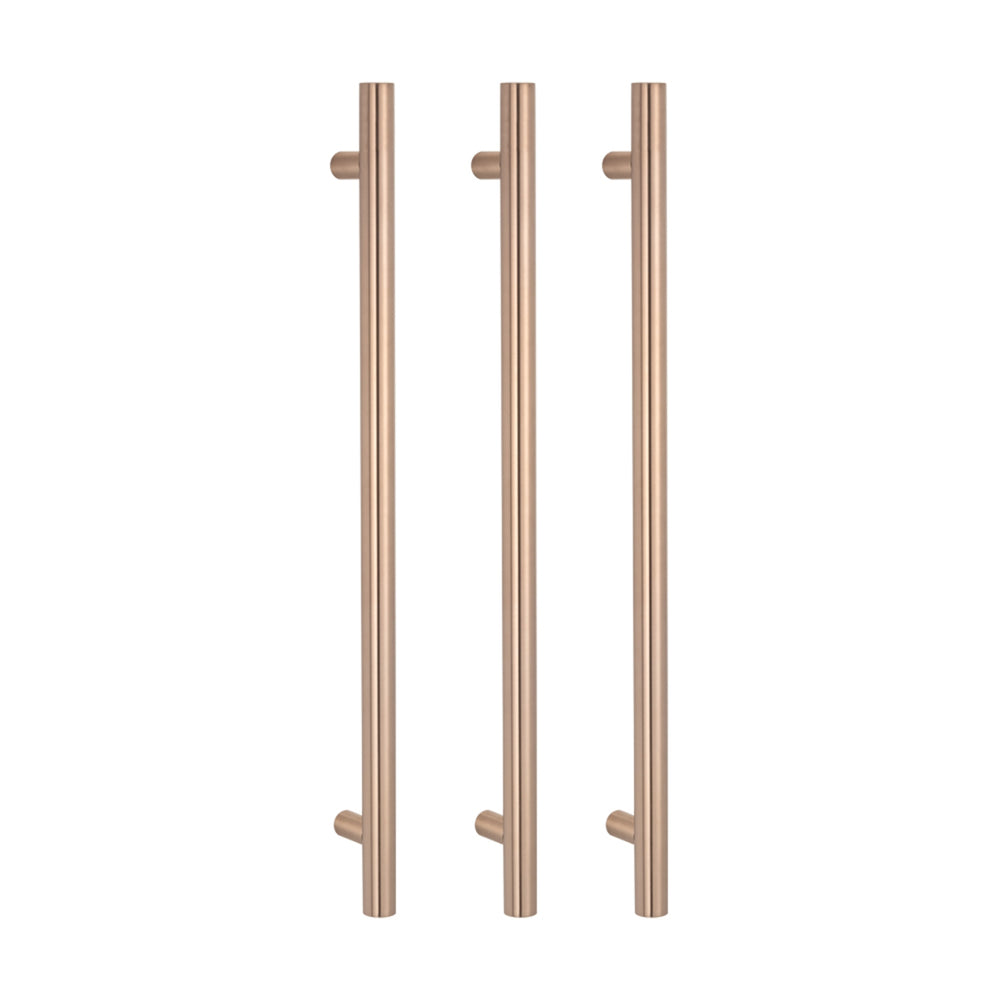 RADIANT HEATING  NON-HEATED VERTICAL SINGLE TOWEL RAIL CHAMPAGNE 950MM
