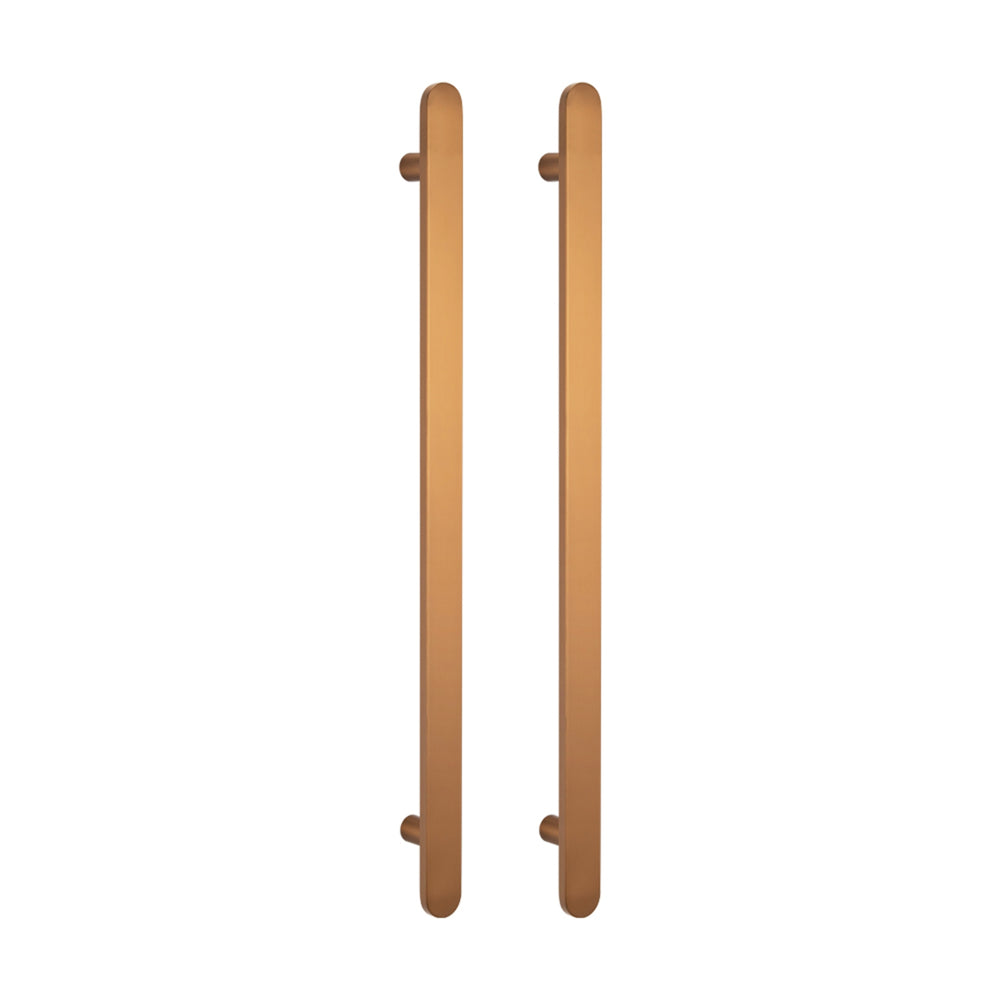 RADIANT HEATING NON-HEATED VERTICAL SINGLE TOWEL RAIL BRUSHED BRONZE 930MM