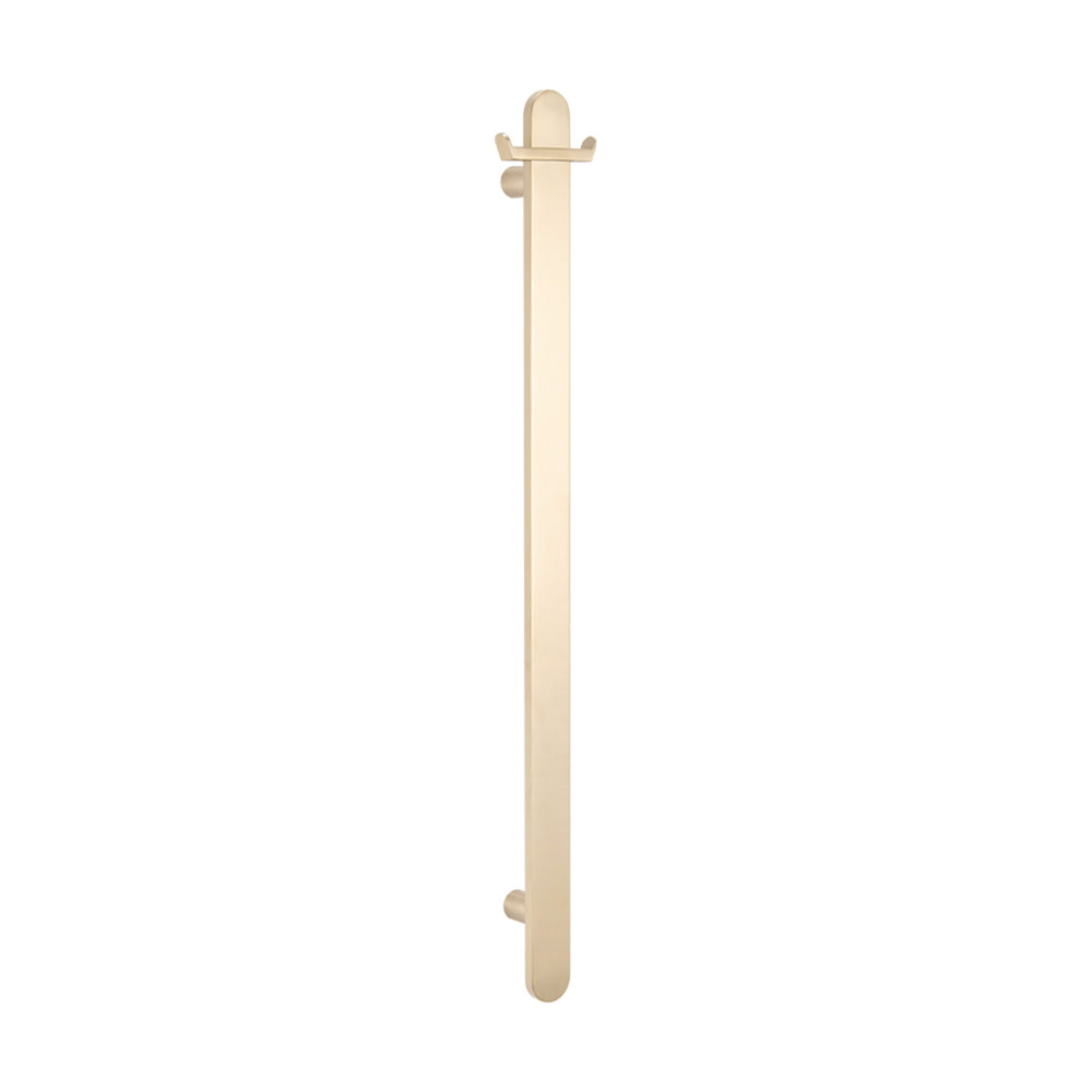 RADIANT HEATING NON-HEATED VERTICAL SINGLE TOWEL RAIL WARM BRUSHED NICKEL 930MM