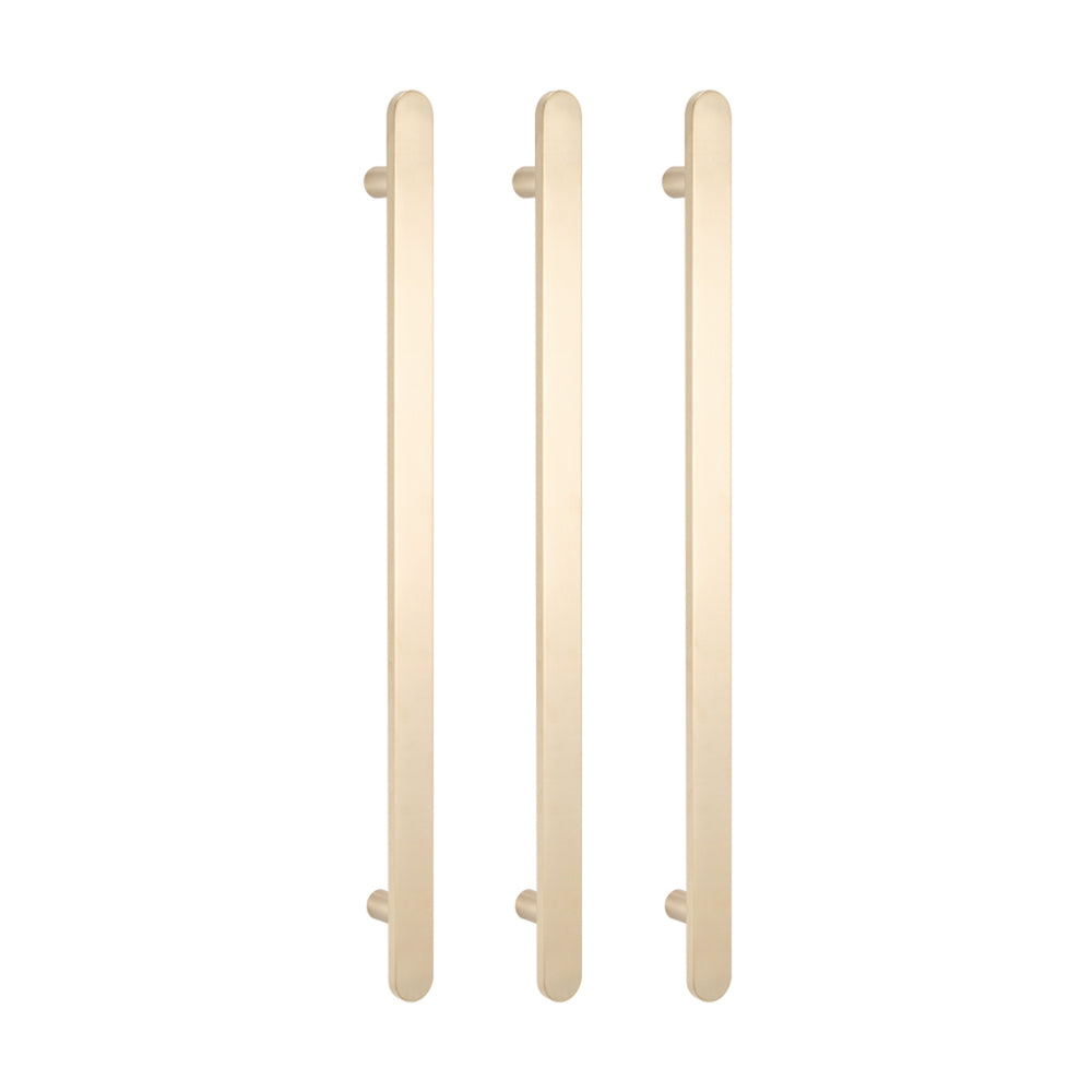 RADIANT HEATING NON-HEATED VERTICAL SINGLE TOWEL RAIL WARM BRUSHED NICKEL 930MM