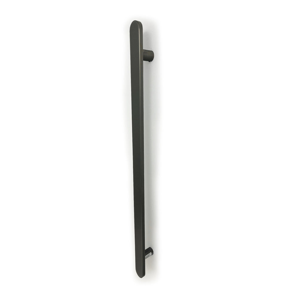 RADIANT HEATING NON-HEATED VERTICAL SINGLE TOWEL RAIL GUN METAL GREY 930MM