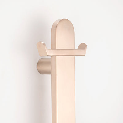 RADIANT HEATING NON-HEATED VERTICAL SINGLE TOWEL RAIL CHAMPAGNE 930MM