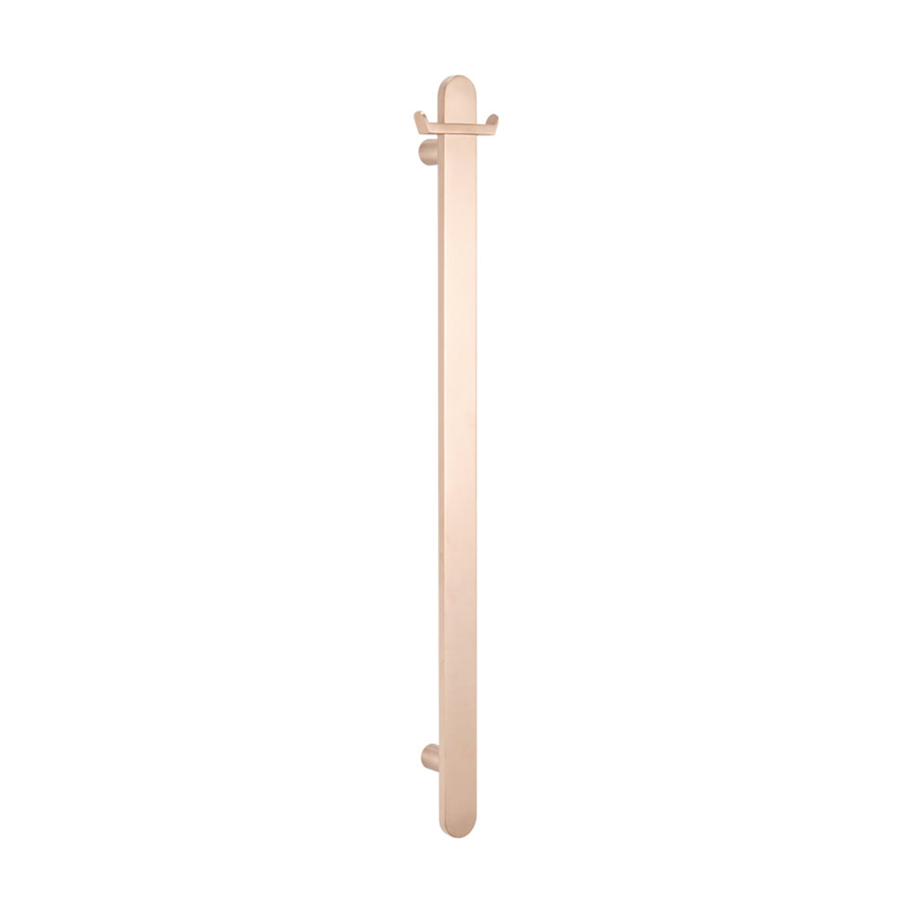 RADIANT HEATING NON-HEATED VERTICAL SINGLE TOWEL RAIL CHAMPAGNE 930MM