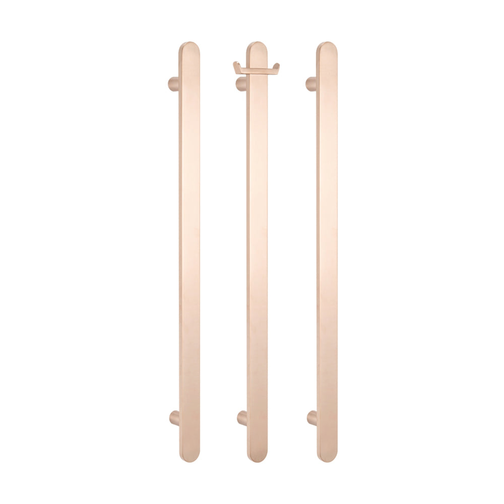 RADIANT HEATING NON-HEATED VERTICAL SINGLE TOWEL RAIL CHAMPAGNE 930MM