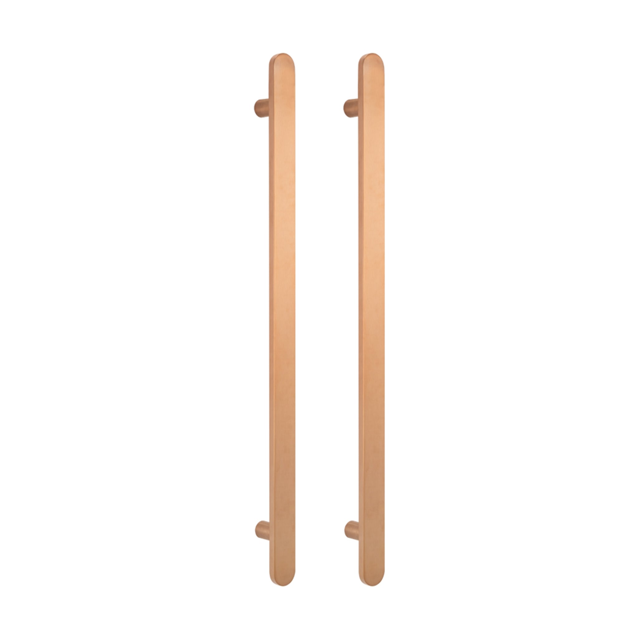 RADIANT HEATING NON-HEATED VERTICAL FLAT BAR TOWEL RAIL BRUSHED COPPER 930MM