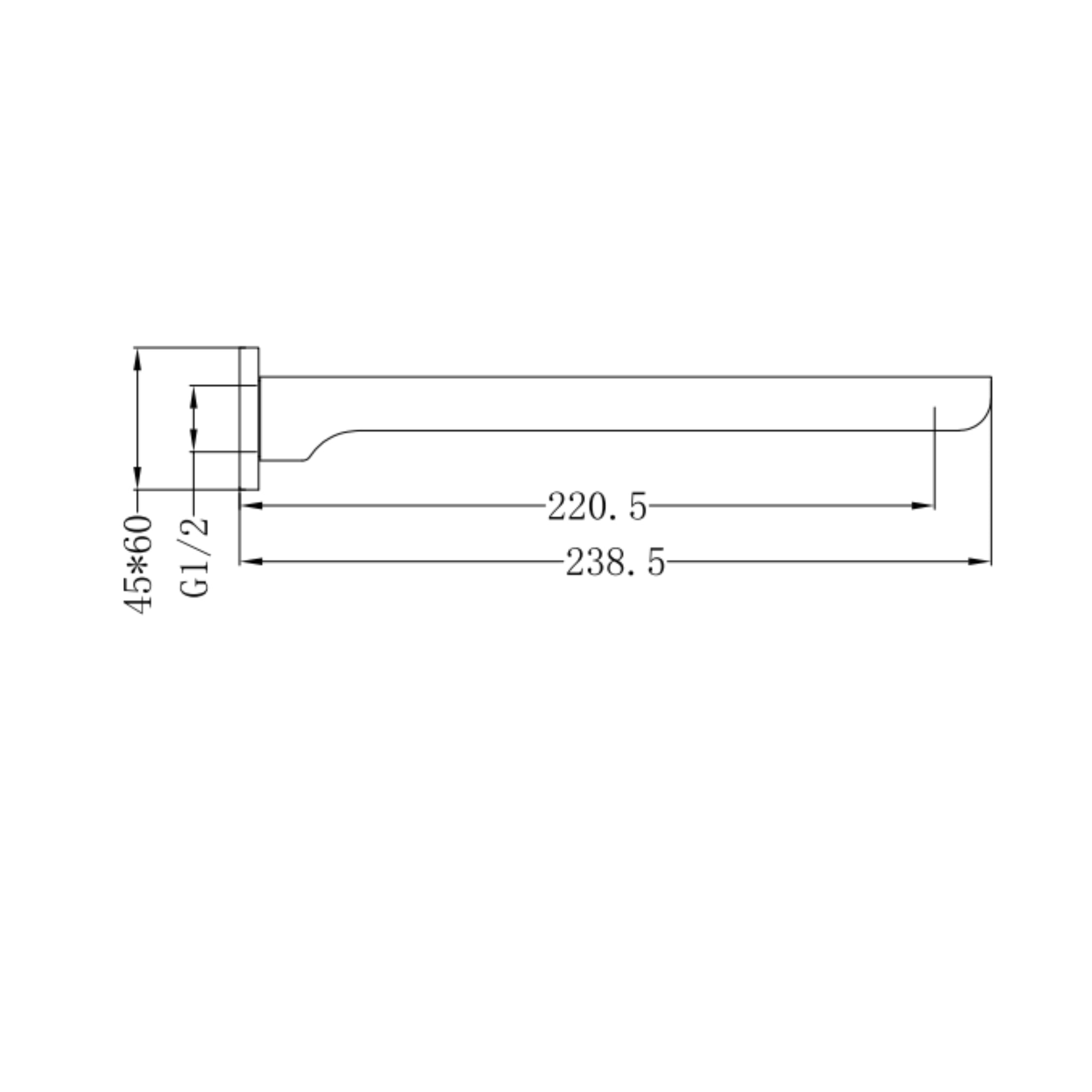 NERO ASTRA CELIA BATH SPOUT 221MM CHROME