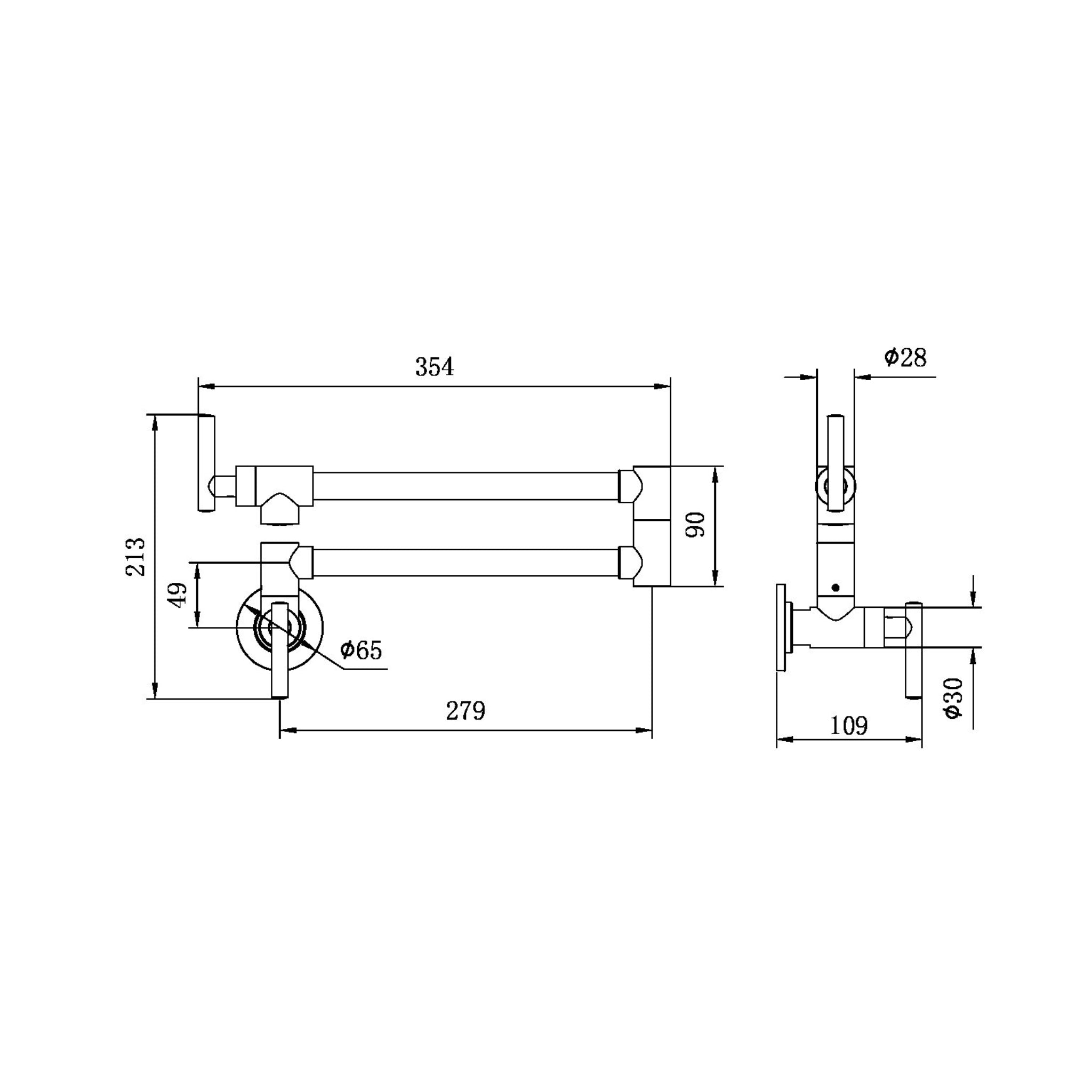 NERO ZEN POT FILLER PVD BLACK