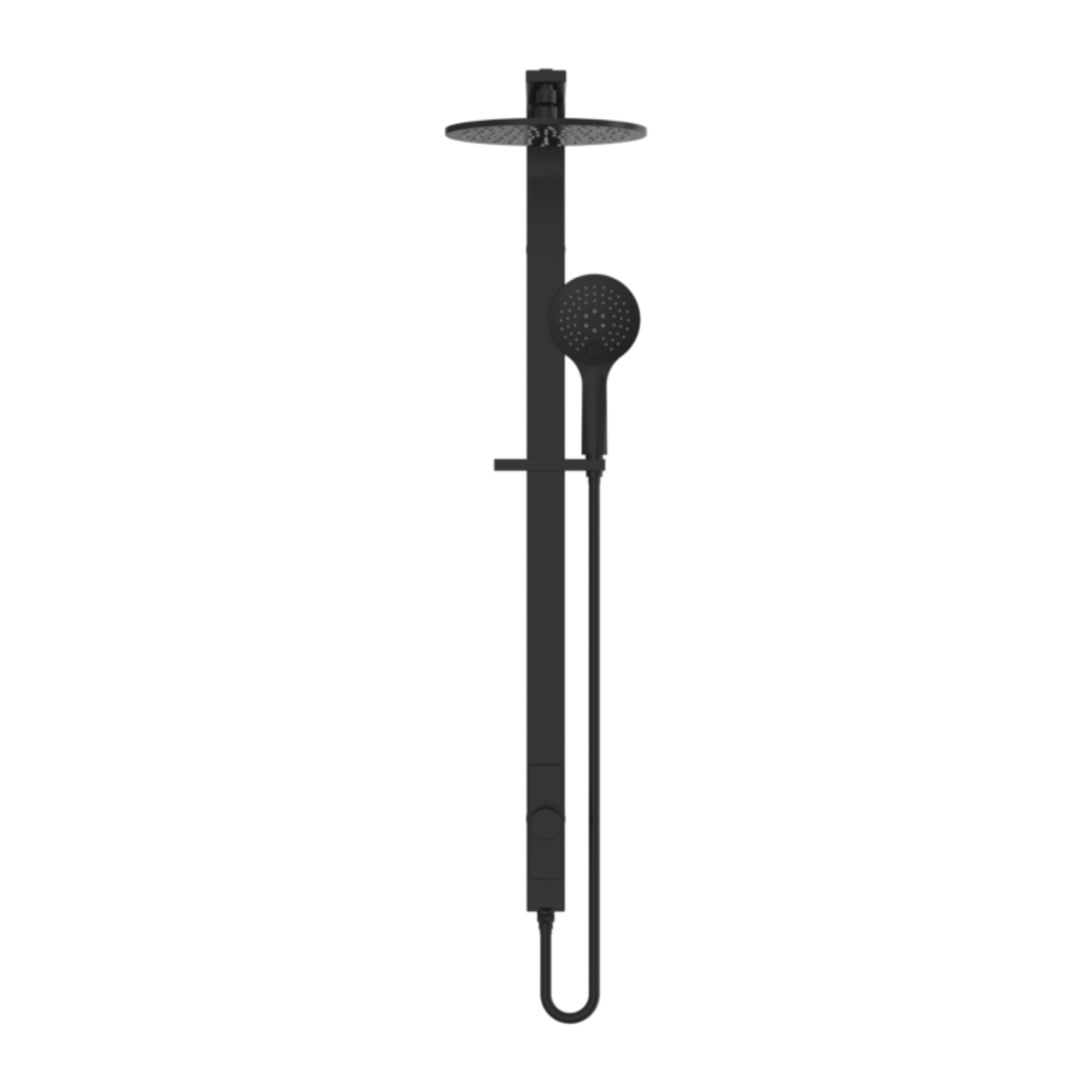 NERO ASTRA RAIN ROUND TWIN SHOWER WITH SINGLE HOSE MATTE BLACK