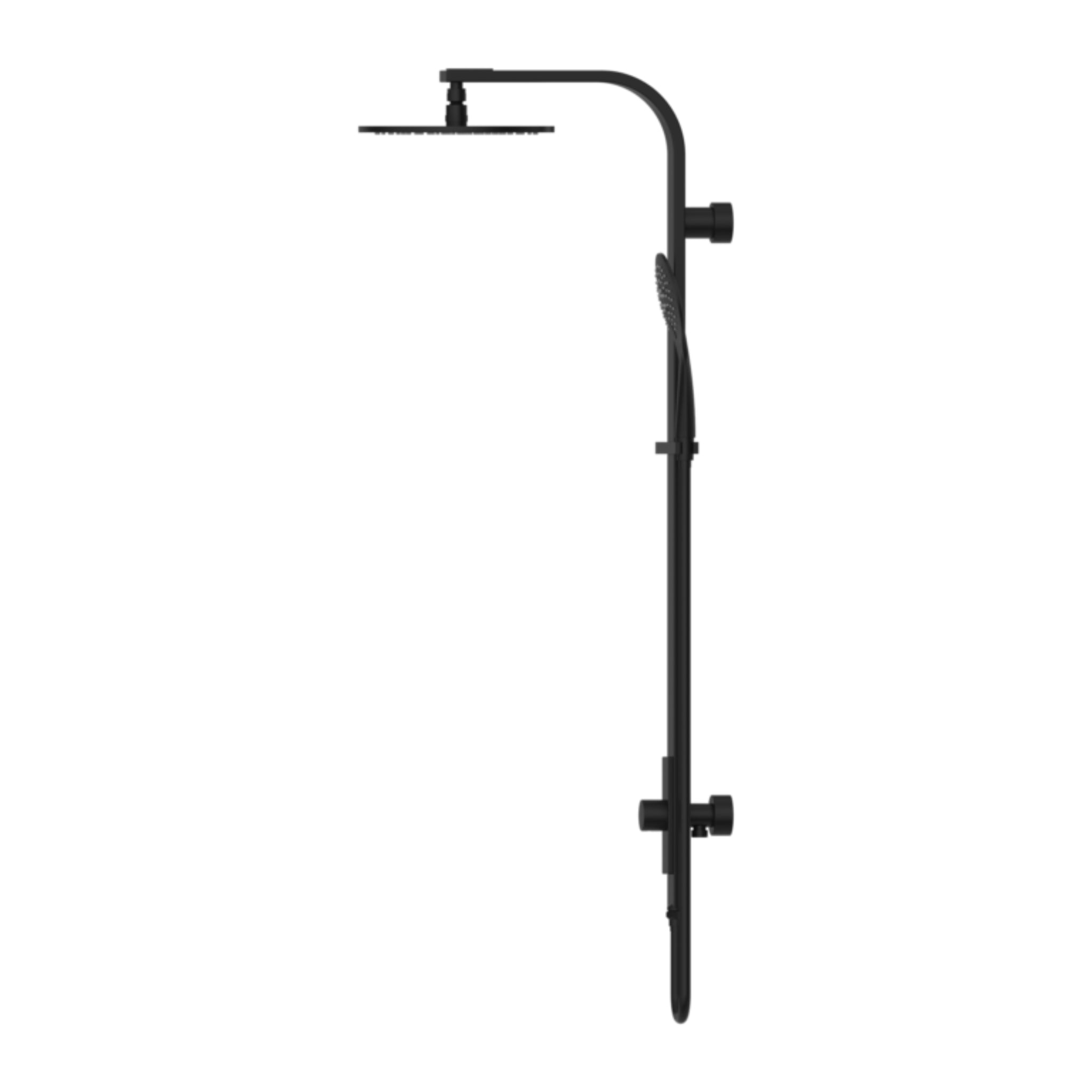 NERO ASTRA RAIN ROUND TWIN SHOWER WITH SINGLE HOSE MATTE BLACK