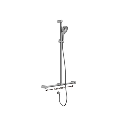 NERO MECCA CARE 32MM T BAR GRAB RAIL AND ADJUSTABLE SHOWER SET CHROME