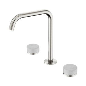 NERO SERENITY BATH/KITCHEN SET EDGE SPOUT WITH CARRARA HANDLE 270MM BRUSHED NICKEL
