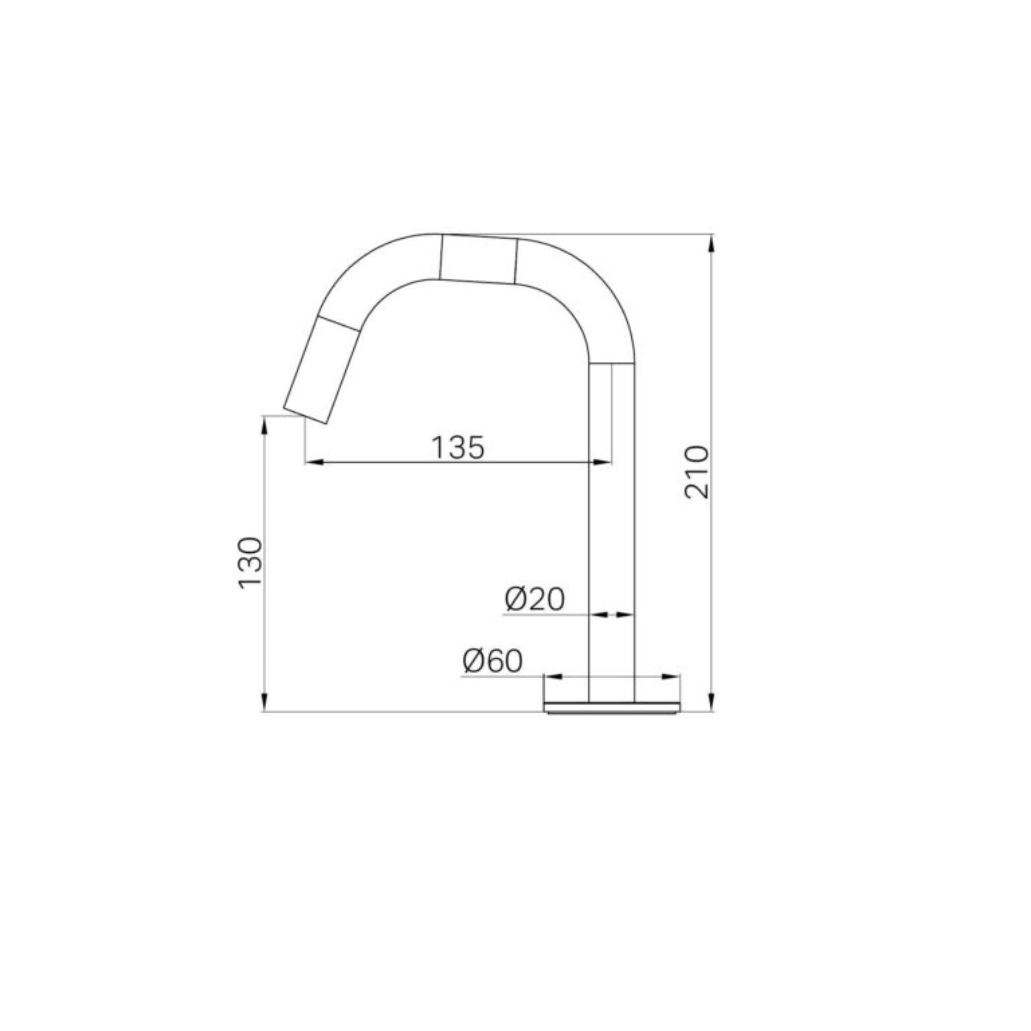 NERO SERENITY BASIN EDGE SPOUT 210MM BRUSHED BRONZE