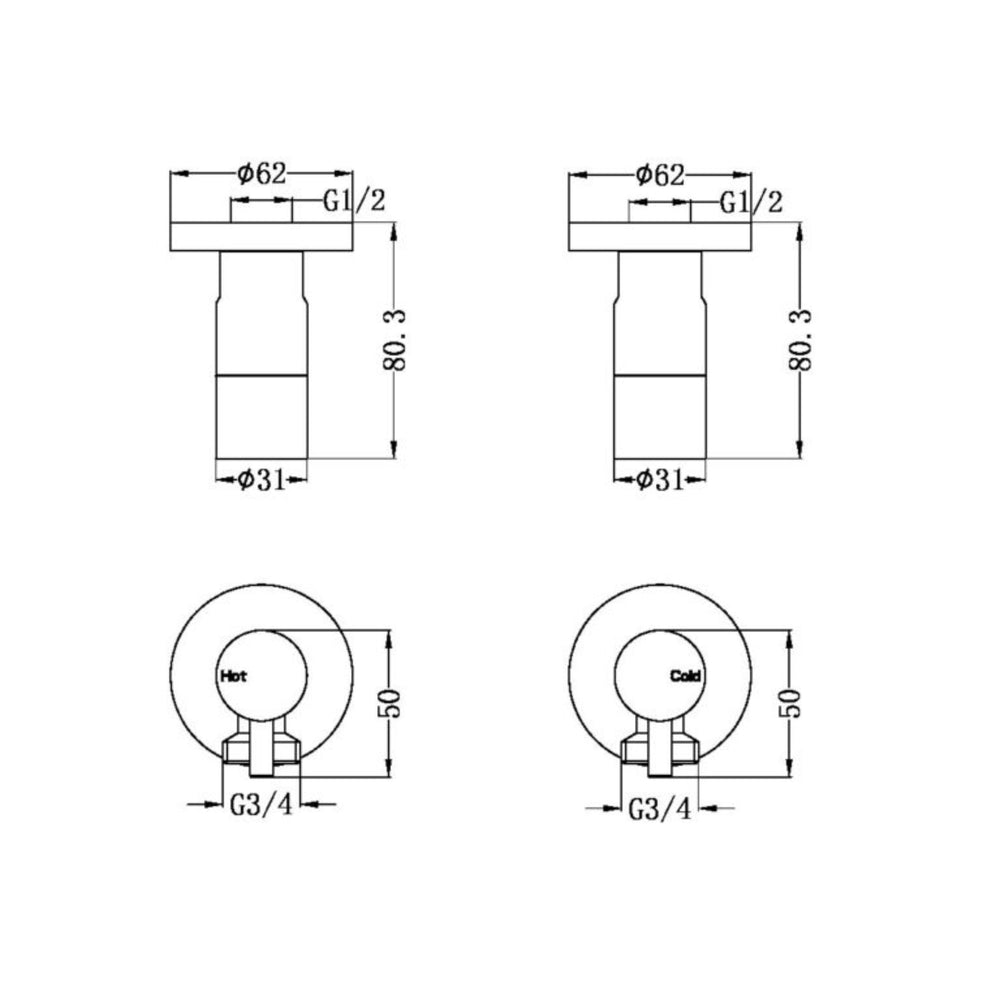 NERO WASHING MACHINE TAP SET MATTE BLACK