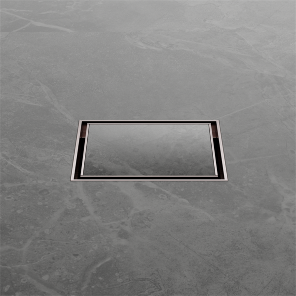 NERO SQUARE TILE INSERT FLOOR WASTE 100MM BRUSHED BRONZE