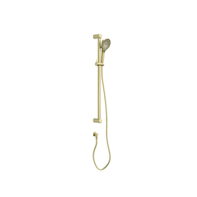 NERO MECCA CARE 32MM GRAB RAIL AND ADJUSTABLE SHOWER RAIL SET 900MM BRUSHED GOLD